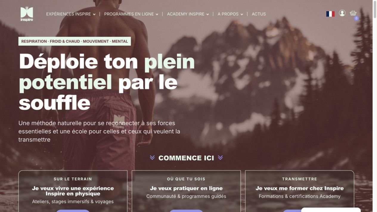 Aperçu du site web Inspire Potential